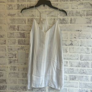 Style Rack Women’s Dress Stripes White Gray Racerback Mini Dress Size Small